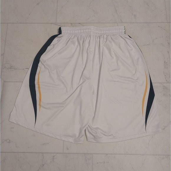 Under Armour Authentic Performance Basketball Shorts White Gold Blue Mens Medium - Picture 2 of 9